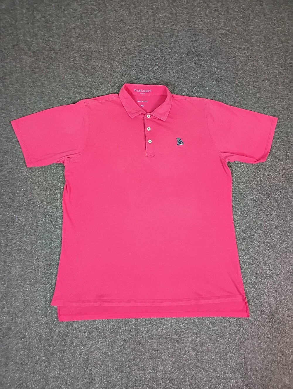 B. Draddy USA Polo Shirt Mens Medium Pink Pima Cotton Stretch Golf